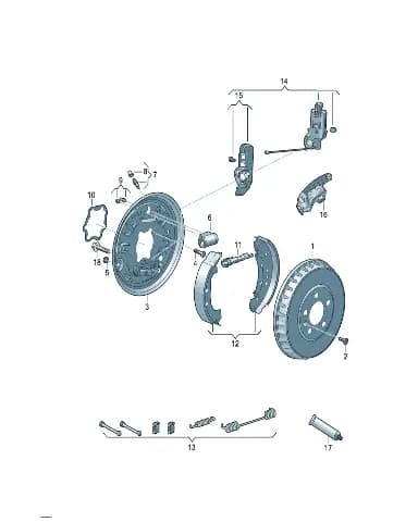 1 комплект тормозной shoes,ремень тормозной трения накладки для Volkswagen ID.UNYX, 1ED698525C