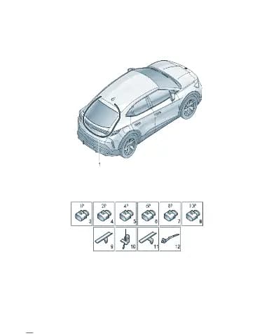 Проводка хомут жгута проводки общая длина для отверстий толщина для Volkswagen ID.UNYX, 1P0971848
