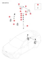 Неметаллическая закладная стопорная гайка с шестигранным фланцем для BYD Sealion 07 EV, 12139162-00