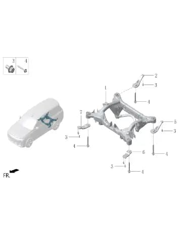 Задний подрамник в сборе для Lixiang L6, LAA-20030011