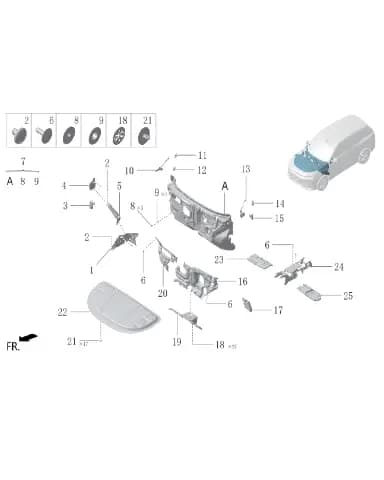 TWO firewall шумоизоляция pads для Lixiang L6, LAA-53100034