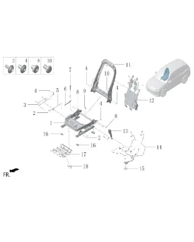 Передний пассажирский подушка сиденья рама в сборе для Lixiang L6, LAA-69000013