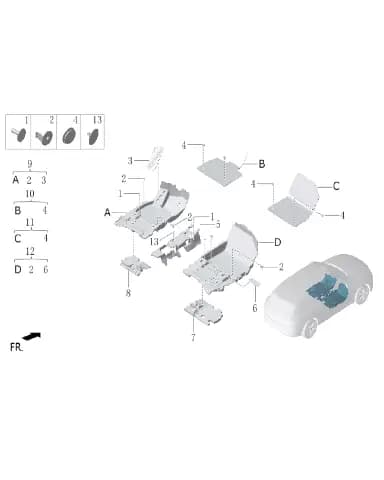 Ковровое покрытие водительский пол коврик для Lixiang L7, X03-51090043