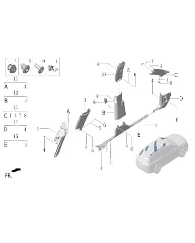 Defrost решетка на левый A-стойка для Lixiang L7, X03-54020101