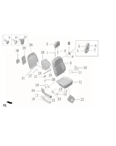 Подушка сиденья NON-woven fabric для Lixiang L7, X03-90000258