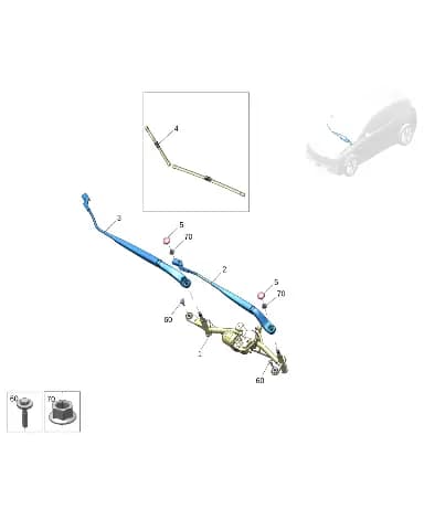 Стеклоочиститель щетка в сборе для Zeekr X, 6608062353