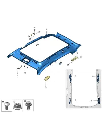 Правый монтажный кронштейн для потолок фара для Zeekr X, 8893064975
