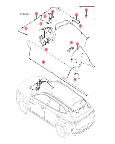 Задняя магистраль омывателя узел в сборе III для BYD Song DM-i 2024, 12681104-00