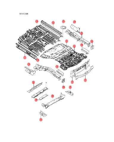 Усилительная пластина задней секции левой задней продольной балки для BYD Song DM-i 2024, 14394250-00