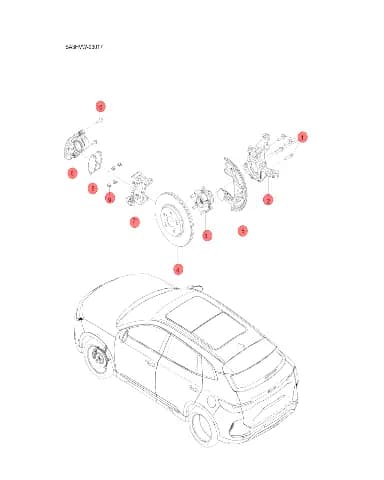 Корпус правого переднего тормозного суппорта в сборе для BYD Song DM-i 2024, 13516385-00