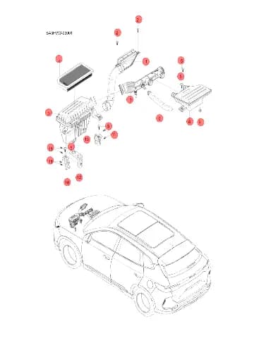 Шланг впускного воздуха в сборе для BYD Song DM-i 2024, 14614371-00