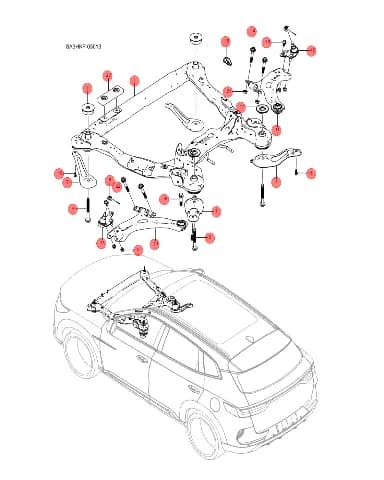 Передний подрамник в сборе для BYD Song DM-i 2024, 15230389-00