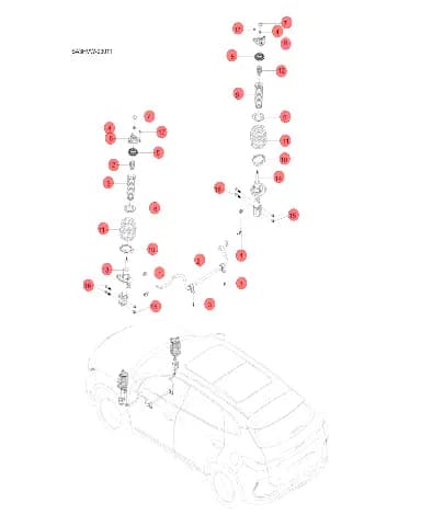 Правый передний амортизатор в сборе для BYD Song DM-i 2024, 15454653-00