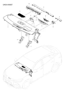 Панель приборов левая декоративная панель I в сборе темно-черный для BYD Sealion 07 EV, 14731617-00