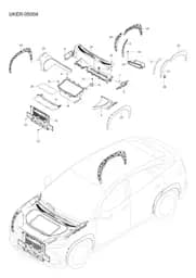 Задняя левая дверь колесо арка декоративная панель в сборе для BYD Sealion 07 EV, 15290965-00
