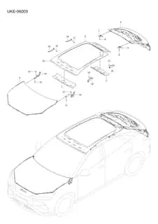 Направляющая-потолочный,задний для BYD Sealion 07 EV, 15843967-00