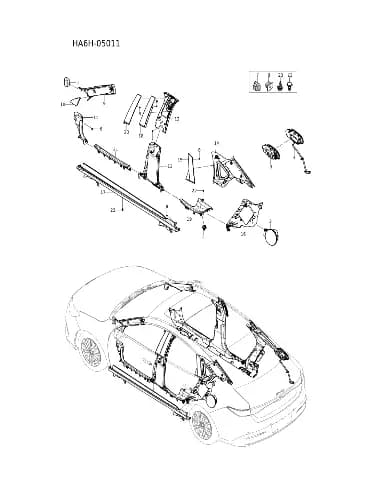 Верхняя накладка левой стойки A в сборе, серый Dove для BYD Seal 05, 12466298-00