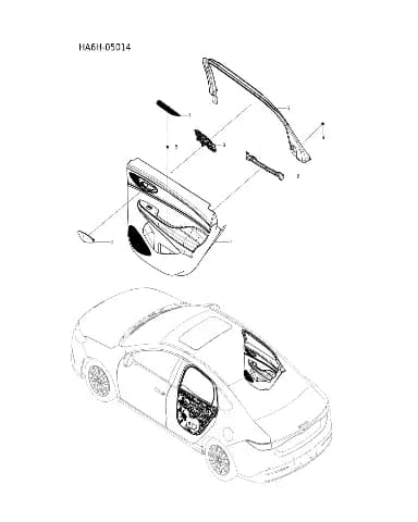 Задней левой двери внутренний ручка крышка пластина темно-черный для BYD Seal 05, 15842930-00