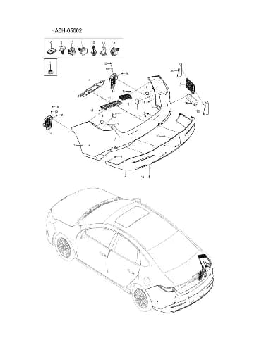 Задний бампер кузов для BYD Seal 05, 17953805-00