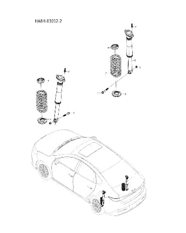 Задний амортизатор в сборе для BYD Seal 05, 13448423-00
