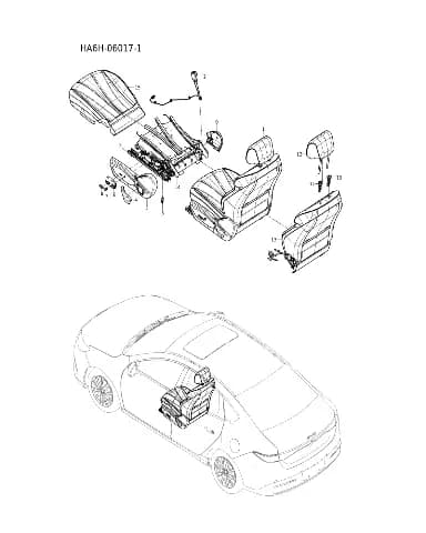 Замок ремня безопасности переднего левого сиденья в сборе для BYD Seal 05, 12097469-00