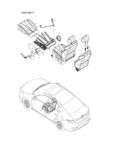 Каркас подушки сиденья водителя в сборе для BYD Seal 05, 18046573-00