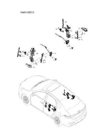 Корпус замка задней правой двери в сборе для BYD Seal 05, 15360132-00
