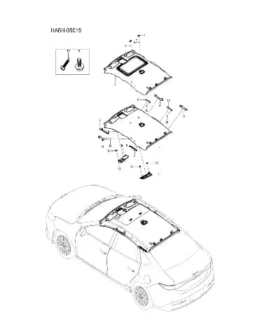 Крышка крепления правого солнцезащитного козырька, серый Dove для BYD Seal 05, 12293011-00
