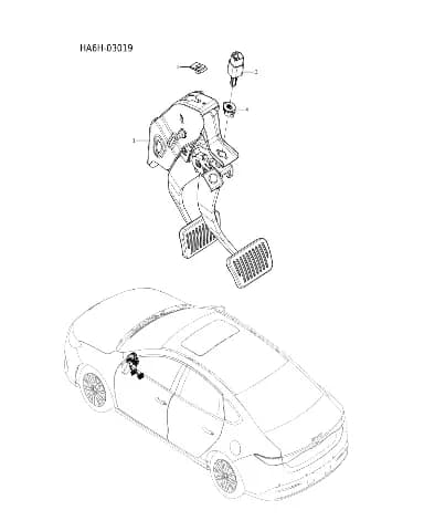 Педаль тормоза в сборе для BYD Seal 05, 16966615-00