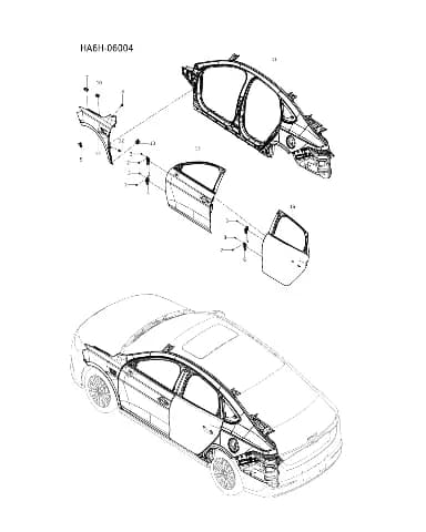 Передняя правая дверь в сборе для BYD Seal 05, 16476240-00