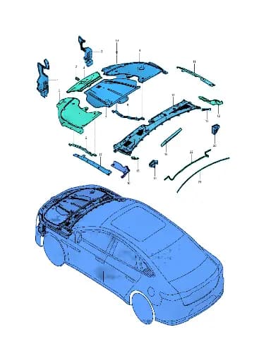 Правый передний отсек отделочный панель кронштейн в сборе BYD Han 12761607-00
