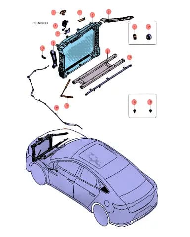 Левый соединительная пластина водяной бачок верхний поперечина BYD Han 12824652-00