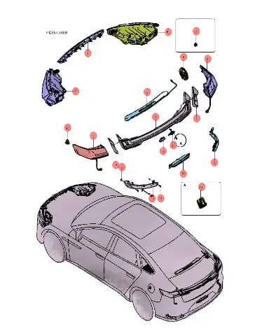 Передний центральный габаритный фонарь BYD Han 12929965-00