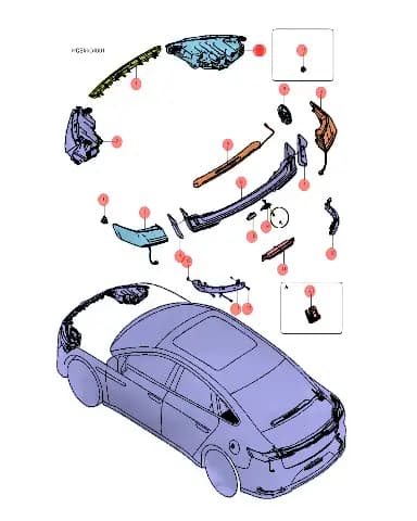 Передний центральный габаритный фонарь BYD Han 12929965-00