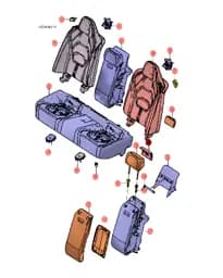Спинка правого заднего сиденья в сборе, цвет Red Pottery Brown BYD Han 13740204-00
