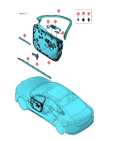 Передней левой двери панель декоративная накладка в сборе BYD Han 14425096-00
