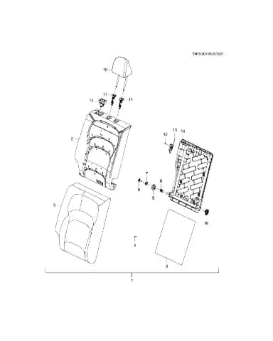 Рама спинки заднего сиденья для Chevrolet Monza, 90927450