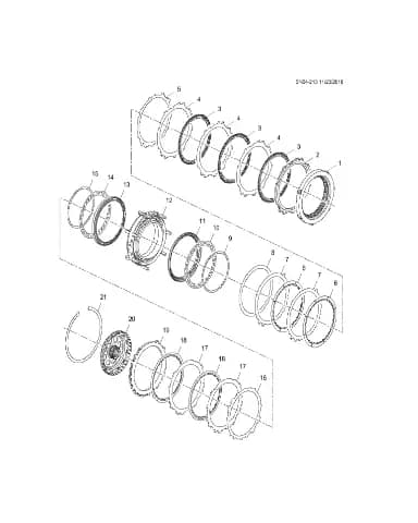 Фрикционная накладка пакета фрикционов 2-6 передач для Chevrolet Monza, 24273008