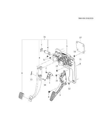 Осевой штифт педали тормоза для Chevrolet Monza, 90872500