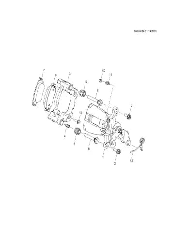 Кронштейн заднего тормозного суппорта для Chevrolet Monza, 90927111