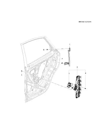 Регулятор задней двери стеклоподъемника для Chevrolet Monza, 26213305