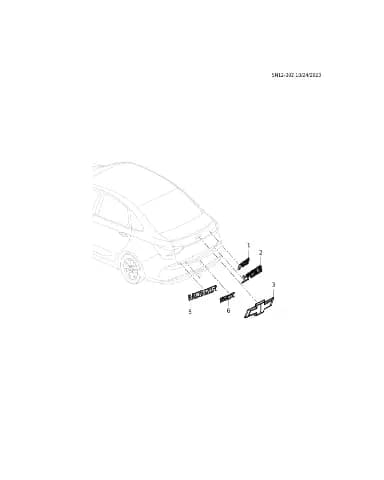 Эмблема двигателя крышки багажника (320T-BL) для Chevrolet Monza, 26339051