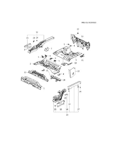 Усилитель заднего пола для Chevrolet Monza, DY-26696763