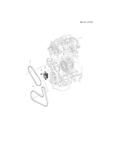 Ремень генератора и компрессора кондиционера для Chevrolet Monza, 24106701