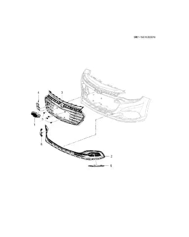 Передняя заглушка противотуманной фары для Chevrolet Monza, 26279644