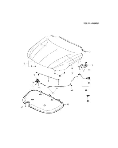 Клипса опоры открывания капота для Chevrolet Monza, 13479258