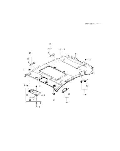 Крепеж обивки потолка для Chevrolet Monza, 26251358