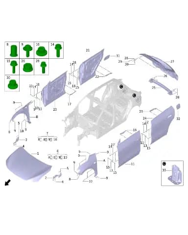 Левая передняя дверная петля, петля двери | точка А для Leapmotor C11, 6211703-A01