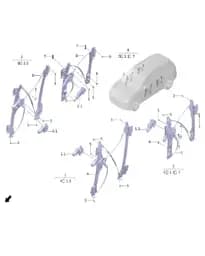 Механизм стеклоподъемника передней левой двери для Leapmotor C11, 6503110-CM01