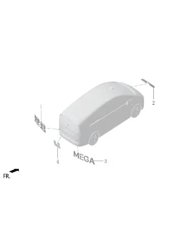 Эмблема бренда в сборе для Lixiang MEGA 2024, W01-82090015
